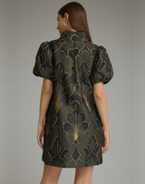 Baroque Olive Print Dress