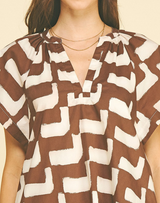 Geo Print Tunic Mini Dress