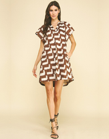 Geo Print Tunic Mini Dress