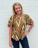 Sunburst Puff Sleeve Top