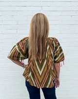 Sunburst Puff Sleeve Top