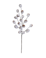 18" Snow Finish Pinecone Stem