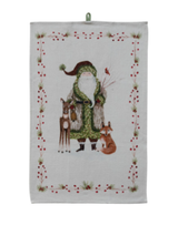 Santa Berries Border Tea Towel
