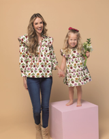Multi Floral Ruffle Dress