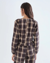 Evelyn Plaid Blouse