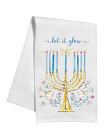Let It Glow Menorah Kitchen Towel