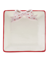 Polka Dot Bow Stoneware Dish