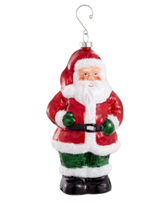 8" Glass Santa Ornament