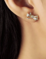 Pave Bow Stud Earring