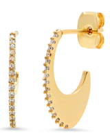 Oval Abstract Huggie Stud
