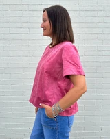 Juliet Suede Top- Berry