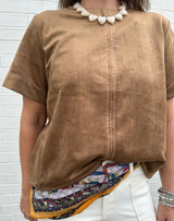 Juliet Suede Top- Tan