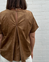 Juliet Suede Top- Tan