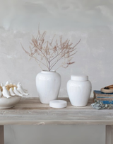 Debossed Stoneware Ginger Jar