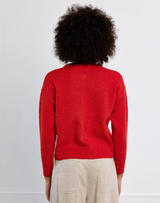Ainsley Bow Cardigan- Red