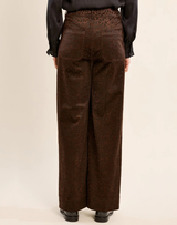 Brynn Satin Animal Print Trousers