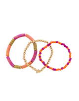 Set of 3 Acrylic Bead with Cross Bracelets