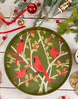 Cardinal Round Lacquer Serving Tray