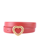 Leather Belt With Heart Buckle