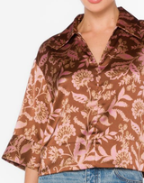 Emira Leaf Print Top