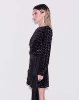 Fosi Velvet Polka Dot Top