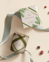 Thymes Frasier Fir Frosted Plaid Medium Candle