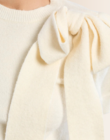 Isabella Knitted Bow Sweater- Cream