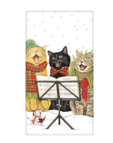 Caroling Cats Bagged Towel