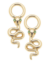 Green Eyed Serpent Huggie Charm