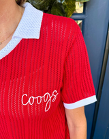 Coogs Collared Pointelle Sweater
