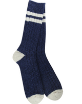 Cotton Ragg Rugby Crew Socks--Navy