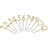 Mini Gold Number and Shape Sparkler Candles