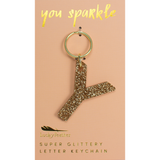 Lucky Feather Glitter Keychain