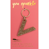 Lucky Feather Glitter Keychain