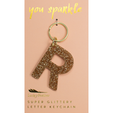Lucky Feather Glitter Keychain