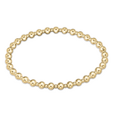eNewton Classic Grateful Pattern Bead Bracelet 4mm Gold