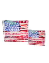 American Flag Red Stripes Acrylic Block