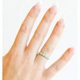 Beaded Blondes Poppi Turquoise and Gold Beaded Ring