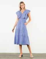 THML Striped Flutter Tiered Maxi