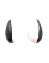 Color Block Teardrop Earrings--Black and Cream