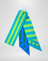 Skinny Scarf - Lime/Aqua