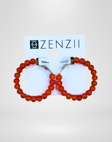 Glass Beaded Hoop Earring - Assorted Colors