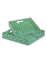 Green Greek Key Tray - Assorted Sizes