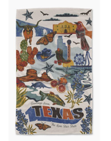 Tea Towel--Midnight Flannel/Greetings From Texas