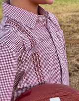 Maroon Guayabera Gameday Short Sleeve Shirt