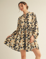 Black Mix Floral Dress - Extended Sizes