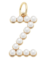Pearl Studded Letter Charm