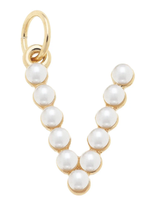 Pearl Studded Letter Charm