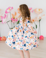 Blush Peony 3/4 Sleeve Pocket Twirl Dress