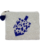 Happy Hanukkah Beaded Coin Pouch